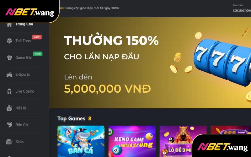 Thưởng 150% cho lần nạp đầu tiên