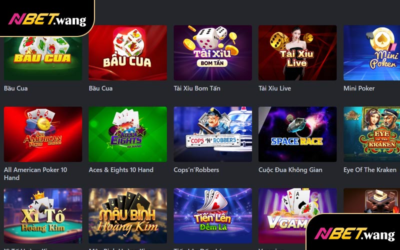 Top trò chơi game bài NBET hấp dẫn nhất 2025